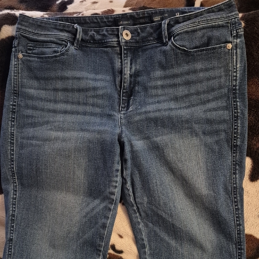J. Jill Blue Cropped Ankle Jeans Medium-Dark Wash - Picture 3 of 12